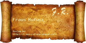 Frass Rufusz névjegykártya